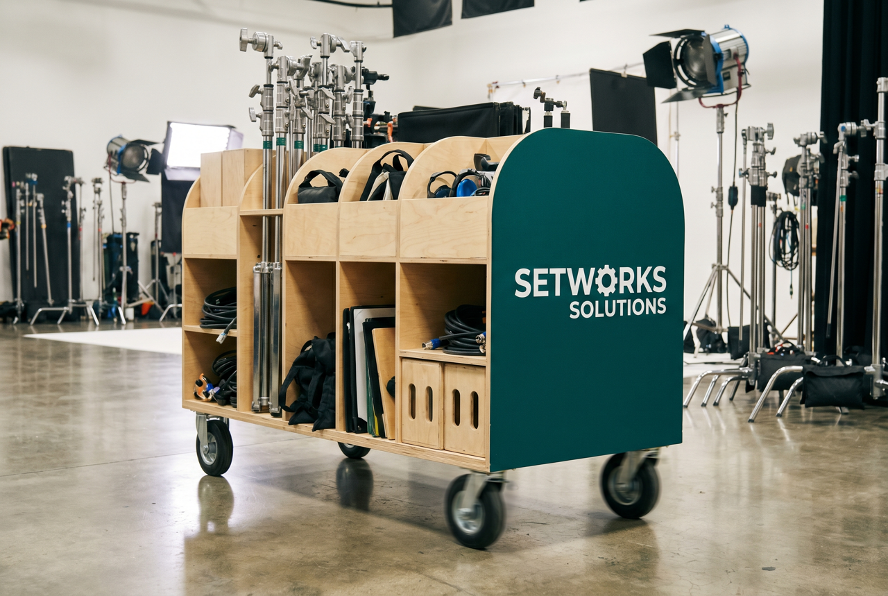 Storage trolley loaded with grip kit