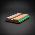 Hardwood cable ramp with routed channel and Modern Green safety stripe