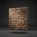 Aged-brick texture wall panel under raking light