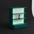 Lit product display unit with opal-acrylic Modern Green LED glow