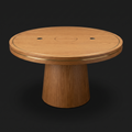 Oak podcast table with recessed cable well, mic grommets and brass inlay